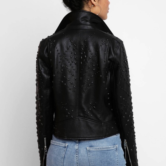 Blank NYC Vegan Moto Jacket With Painted Studs, S - Picture 2 of 2